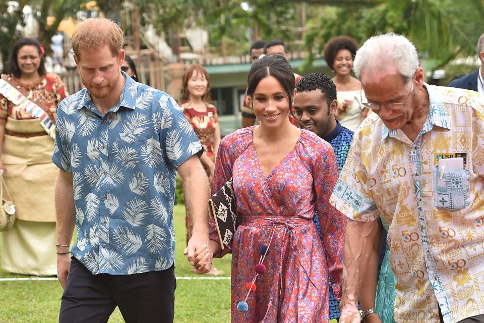 Prince Harry and Meghan at the University of the South Pacific in Suva on October 24, 2018