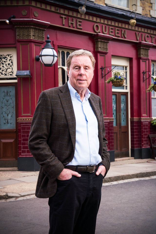 Harry didn't do the Lambeth Walk but had to walk into the Queen Vic pub