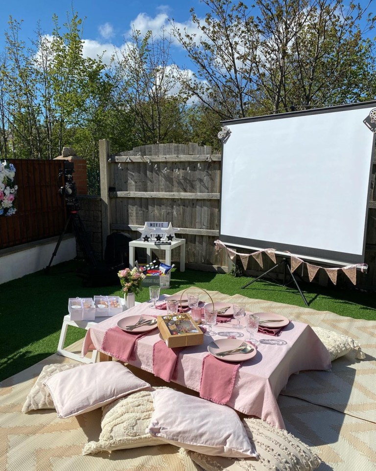 Cinemas are expensive for a family of 24 so a backyard movie screen is ideal