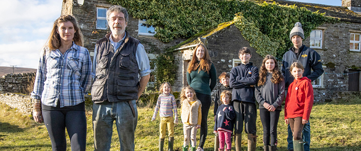 Amanda lives at Ravenseat in Yorkshire with her husband Clive and their nine children