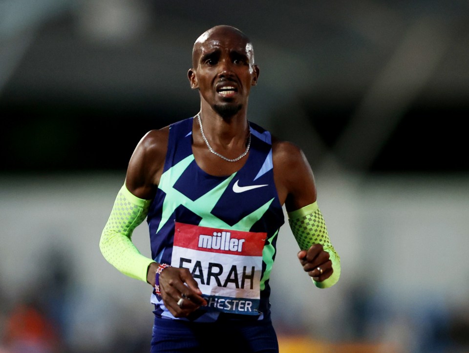 Farah looked to be struggling during the 10,000 metre invitational race in Manchester last month