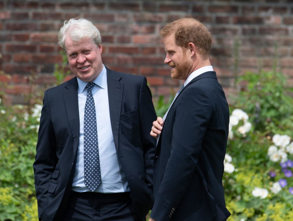 The Duke of Sussex smiled with his uncle Earl Spencer