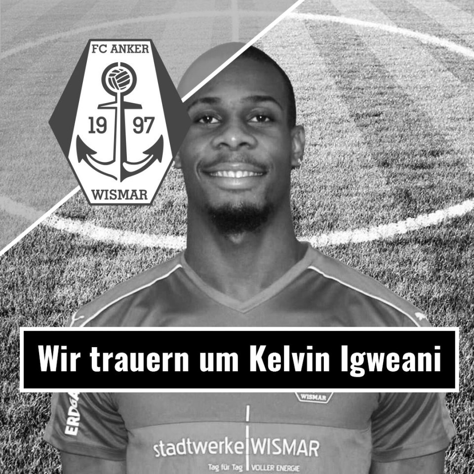 Igweani's former club, FC Anker Wismar, based in Germany, paid tribute to him