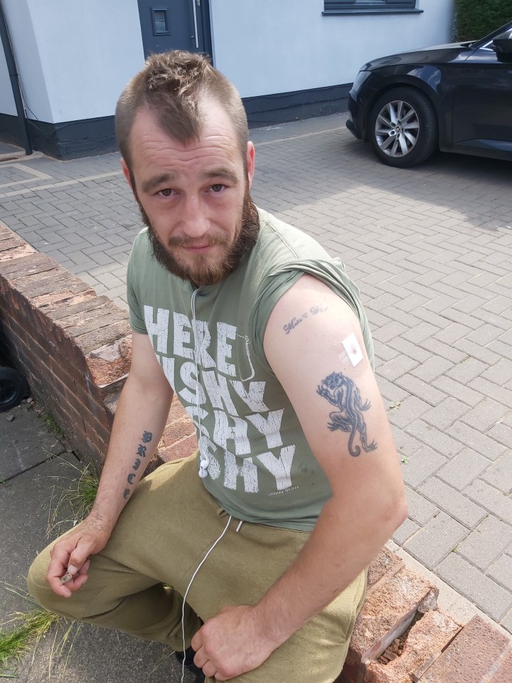 Alan Price, 33, was stabbed in the arm after confronting a gang outside a primary school