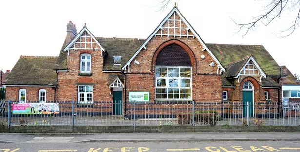 The drama unfolded outside Water Orton Primary School on Thursday