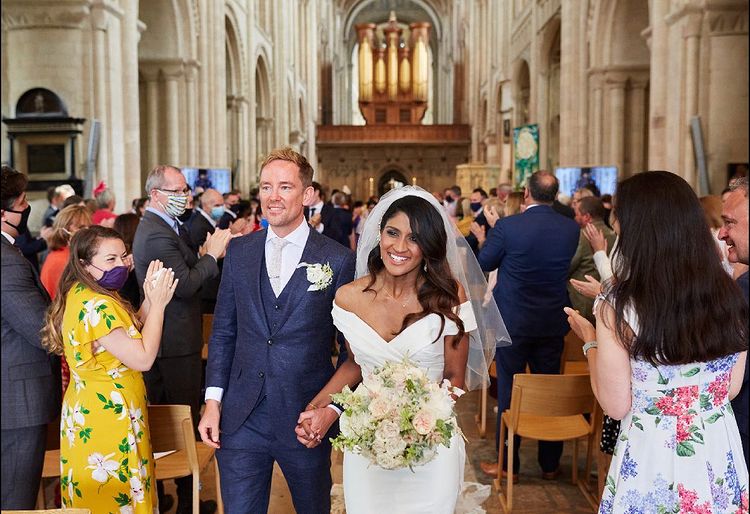 The couple were married in Norwich Cathedral