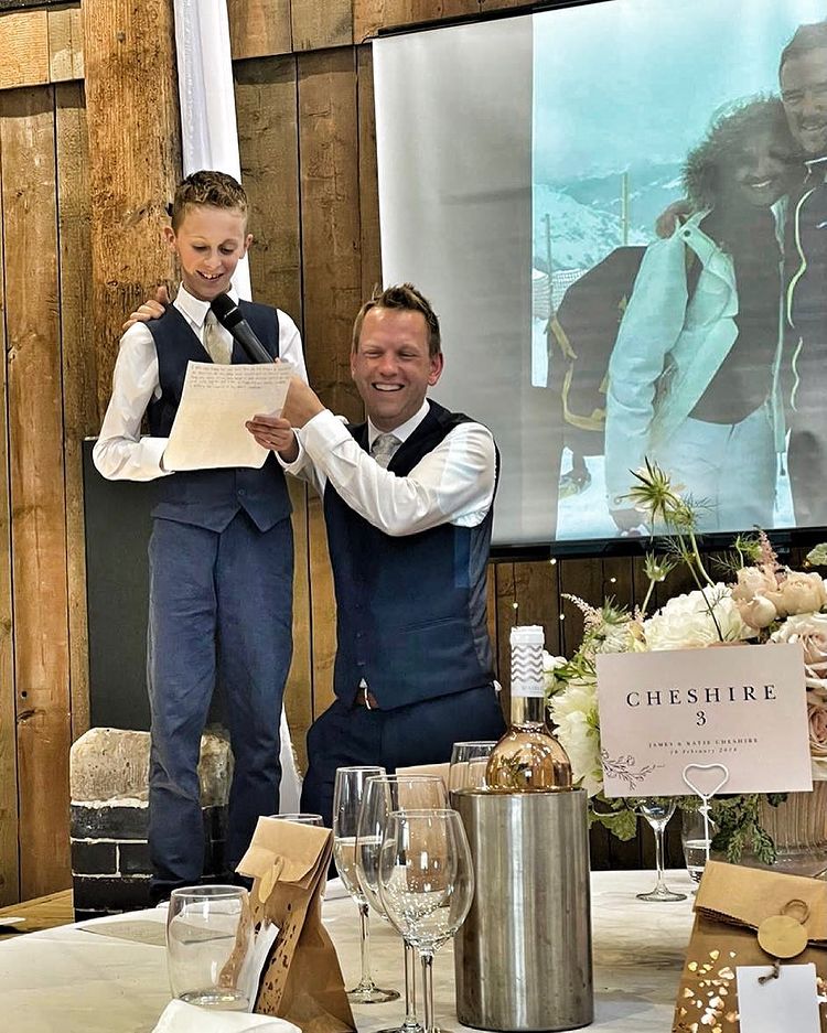 His son Ethan even made a speech at the wedding