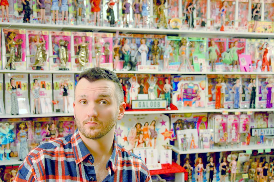 Spice Girls superfan Adam Weatherly with some of his band merchandise