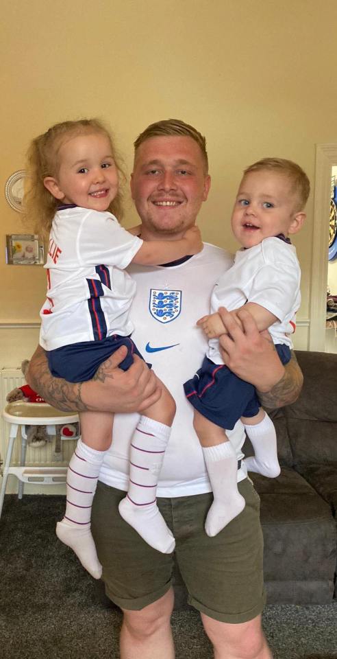 Lewis and his two children will be cheering on the Three Lions on Sunday