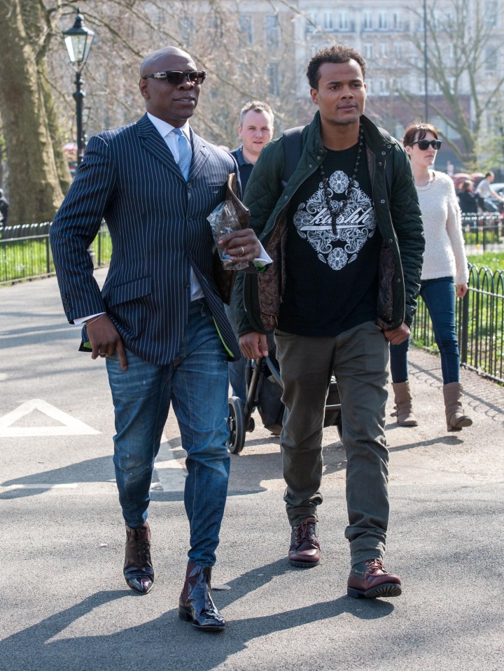 Chris Eubank Sr pictured with his late son in Hyde Park in 2015