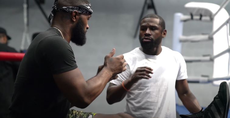 Tyron Woodley with boxing legend Floyd Mayweather