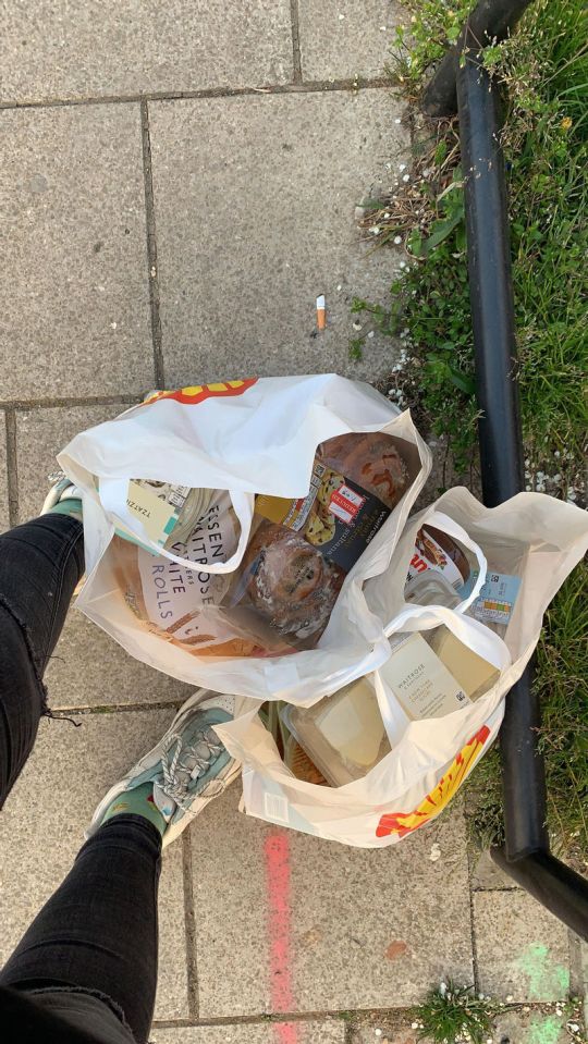 He picked up his bag of shopping from his local Shell garage