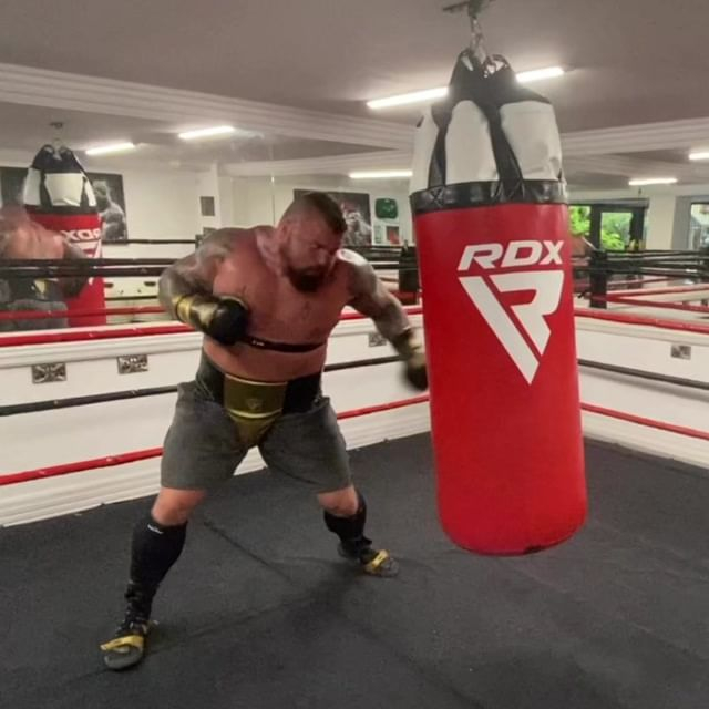 Eddie Hall in training for his fight with Hafthor Bjornsson