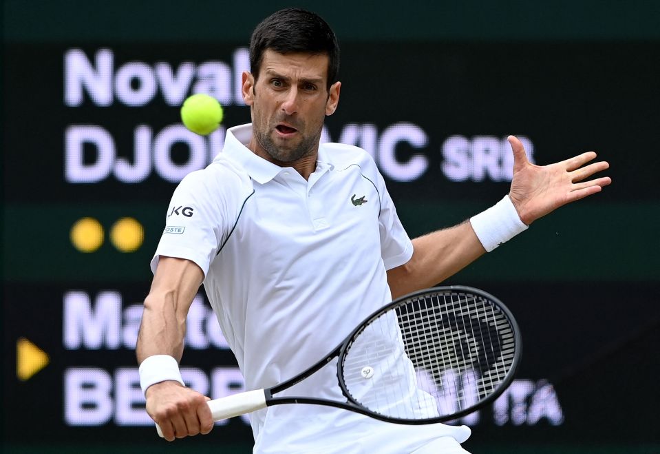 Djokovic ground down his opponent to win his sixth Wimbledon title