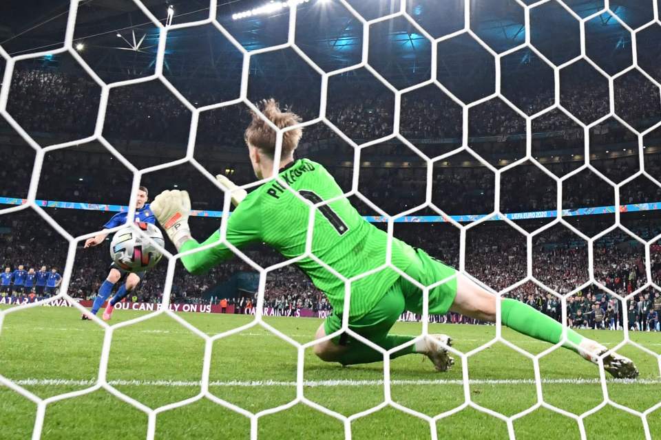 Jordan Pickford saved two penalties in the shootout, doing what he could to bring football home