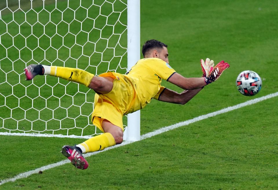 Gianluigi Donnarumma saves Bukayo Saka's crucial penalty