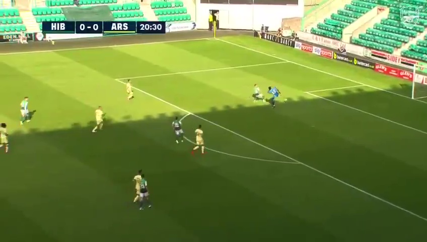 Rookie keeper Arthur Okonkwo completely missed his kick to gift Hibernian the lead