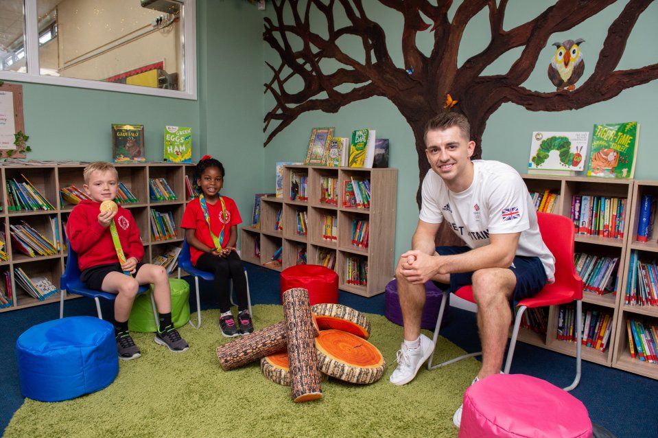 Max Whitlock was hilariously put through his paces by a group of school kids in Essex