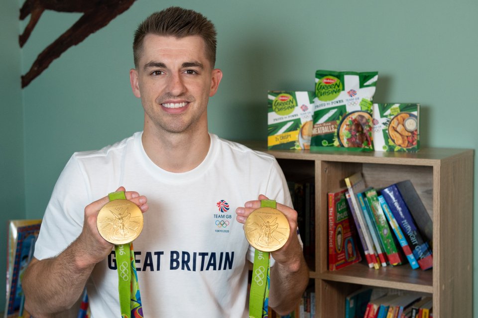 Max Whitlock brought his two Olympic gold medals from the Rio Games in 2016 with him for the school visit