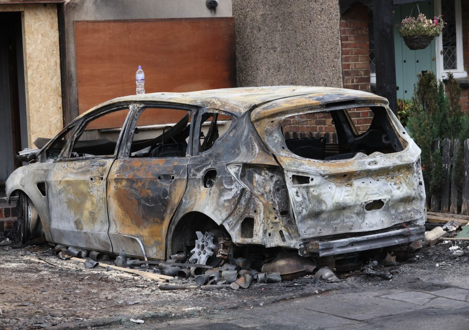 Fire chiefs believe the flames spread from a car to the house