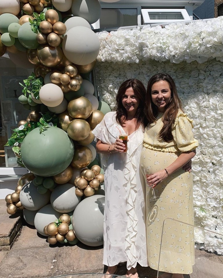 The TV star was surprised earlier this month when her mum threw her a baby shower