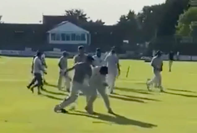 The violence erupted at the end of a game at Mote Park Cricket Club, in Kent