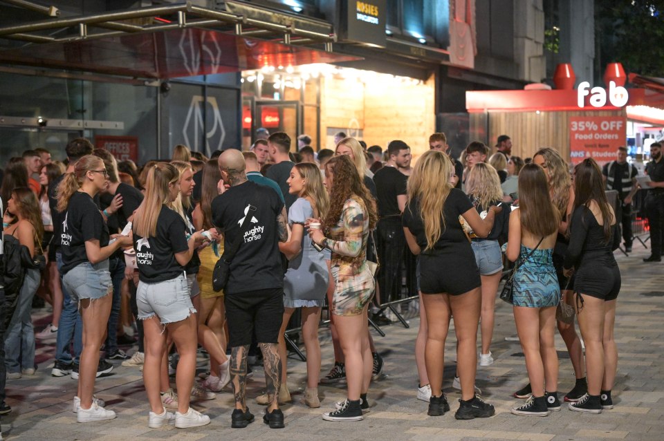 Queues were seen outside popular nightclubs