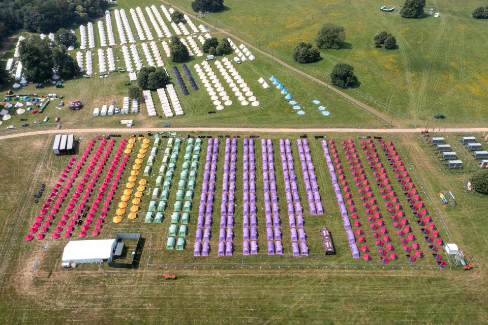 Rows of colourful tents were set up ahead of the four-day event