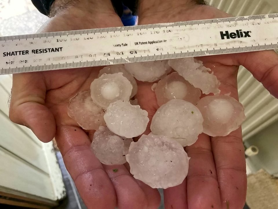 Hail the size of gold balls in Leicester