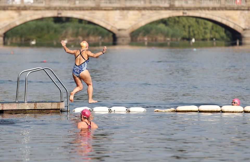 Others chose to jump in the Serpentine lake in Hyde Park to beat the heat