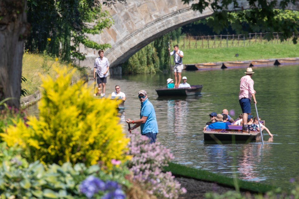 Many opted for a ride in the canal in Cambridge