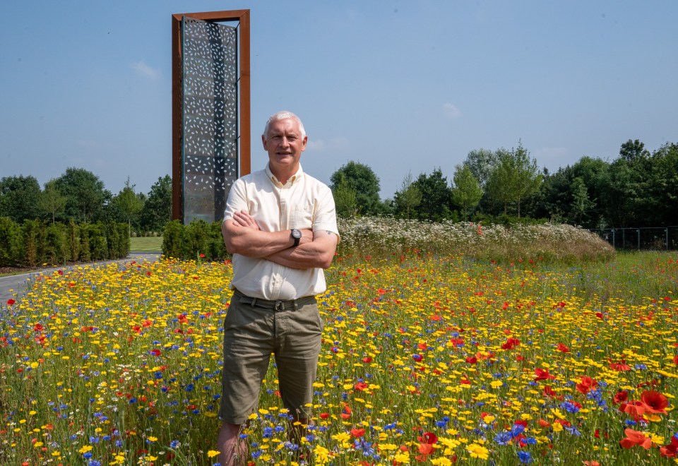 Bryn Hughes, dad of murdered cop Nicola, at police memorial in Staffordshire