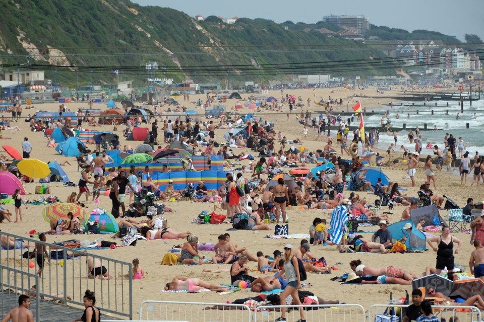 Bournemouth beach was packed for Friday's heatwave