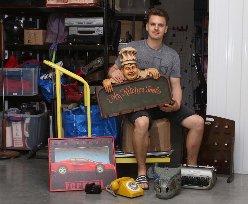 He's had to rent out a storage unit for £350 a month to hold all his stuff