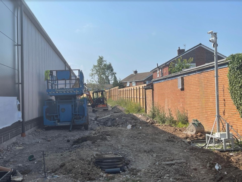 The site where the new Aldi is being built, and the back of Fiona's home