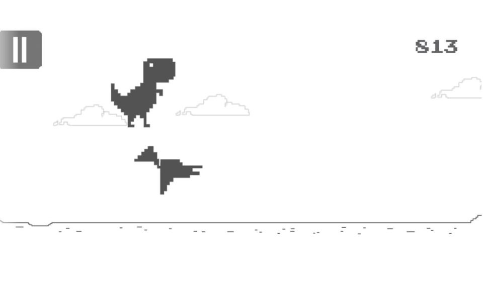 Google's dinosaur game only appears when you're offline