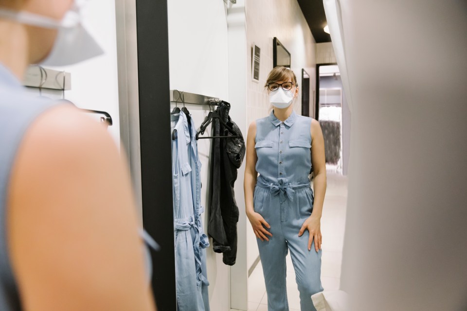 Shoppers are allowed to try on clothes in many shops now