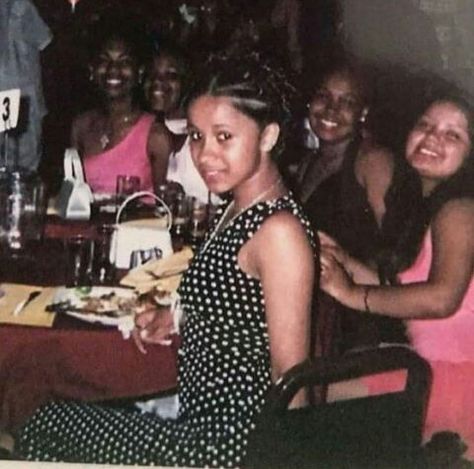 Cardi B, seen aged 13 at a high school dance, got involved with gangs as a teen