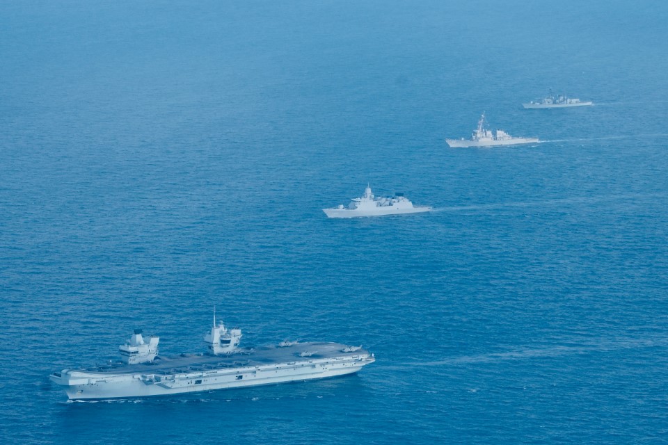 The ship is taking part in exercises with eight other navies