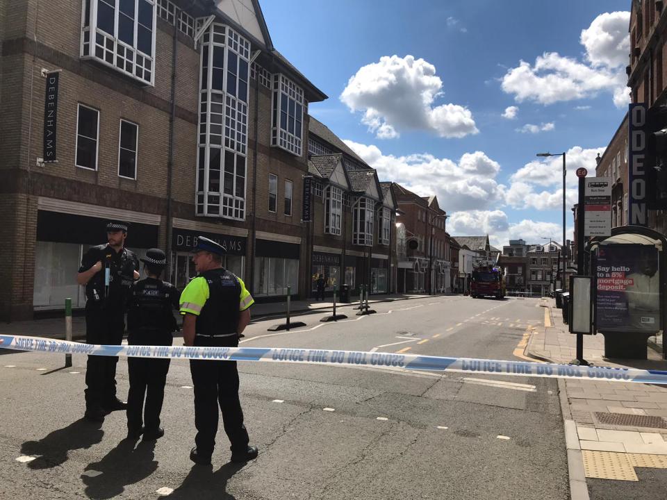 Colchester town centre has been closed off with cops urging people to avoid the area