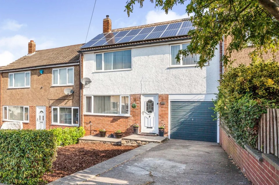 This four-bed Dewsbury townhouse has solar panels on the roof