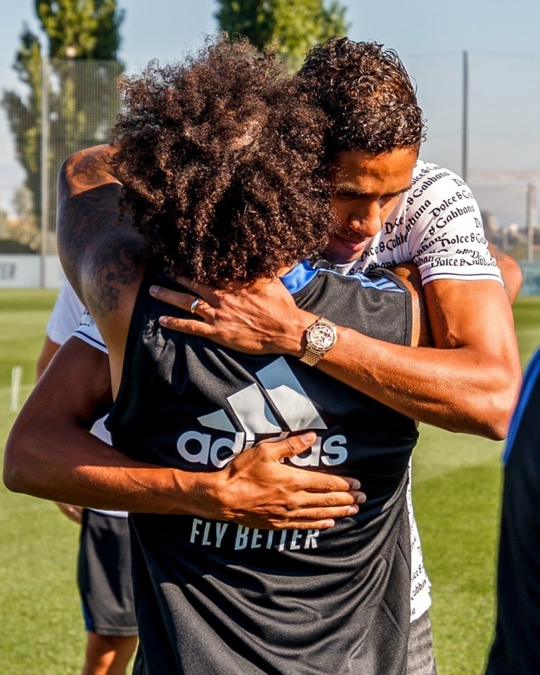 The 2018 World Cup winner was pictured in an emotional embrace with Marcelo