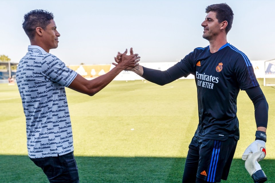 Varane linked up with Thibaut Courtois before he later posted a classy message to fans