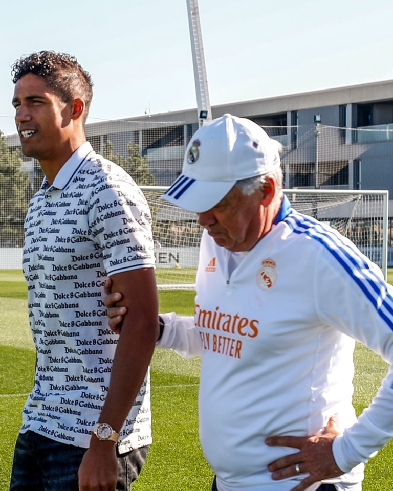 The Frenchman with boss Carlo Ancelotti