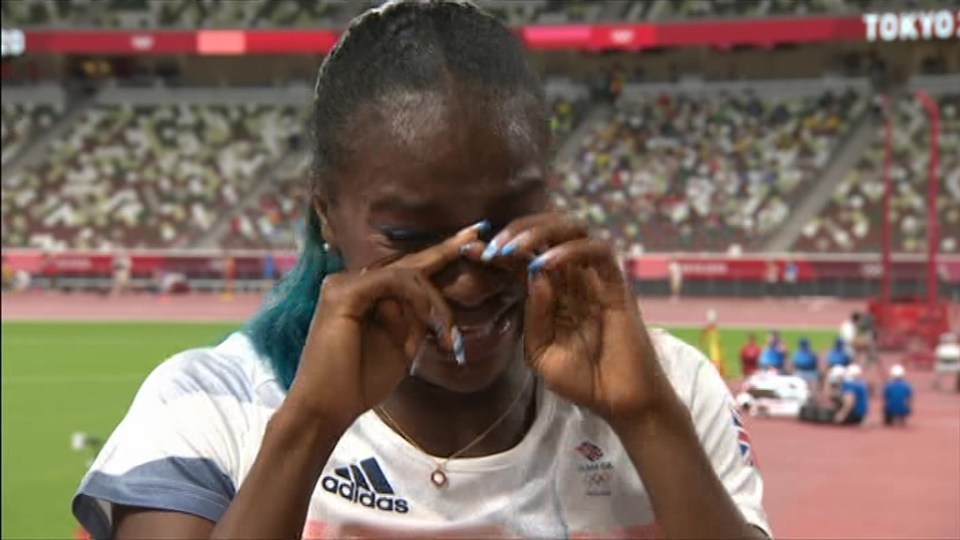 Dina Asher-Smithbroke down in tears live on BBC as she revealed her hamstring injury problem