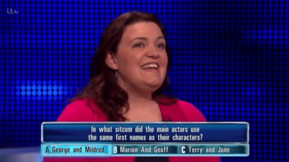 Contestant Kathryn made the cheeky jibe when she failed to answer a question correctly