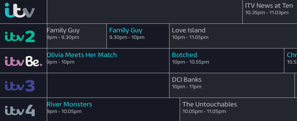 The official ITV schedule shows a 10pm start for Love Island on ITV2 tonight