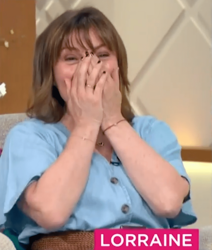 Embarrassed Lorraine Kelly covered her face when she realised what she'd said