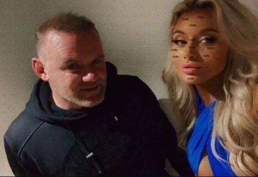 Rooney drunkenly fell asleep (fully clothed) and social media was flooded with images of the girls, pictured Tayler Ryan, posing next to him in scanty outfits