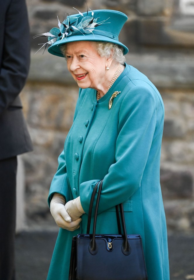 The Queen smiled while out and about with Princess Anne today before the unveiling of Diana's statue this afternoon